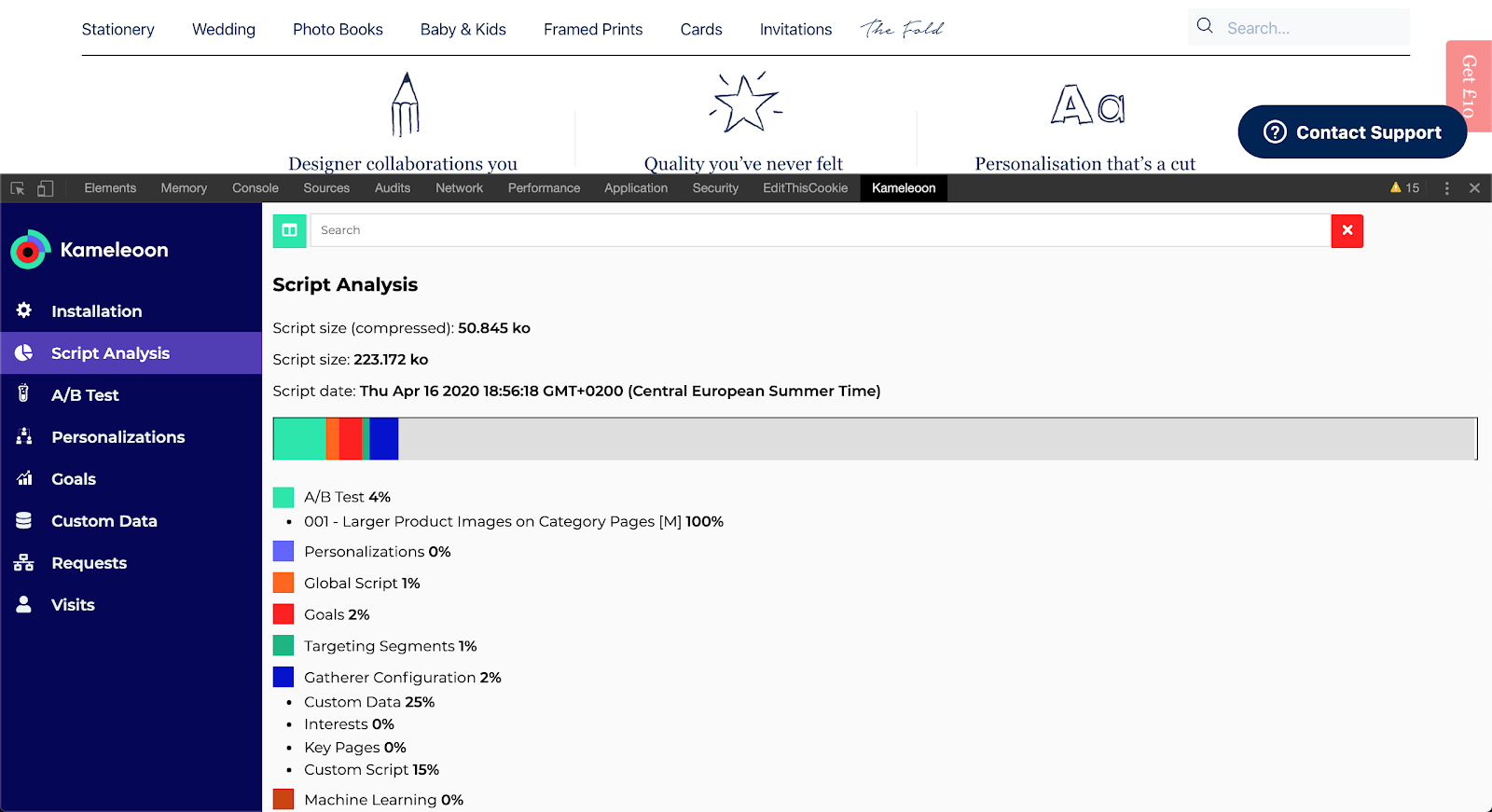 Kameleoon Chrome Script Analysis